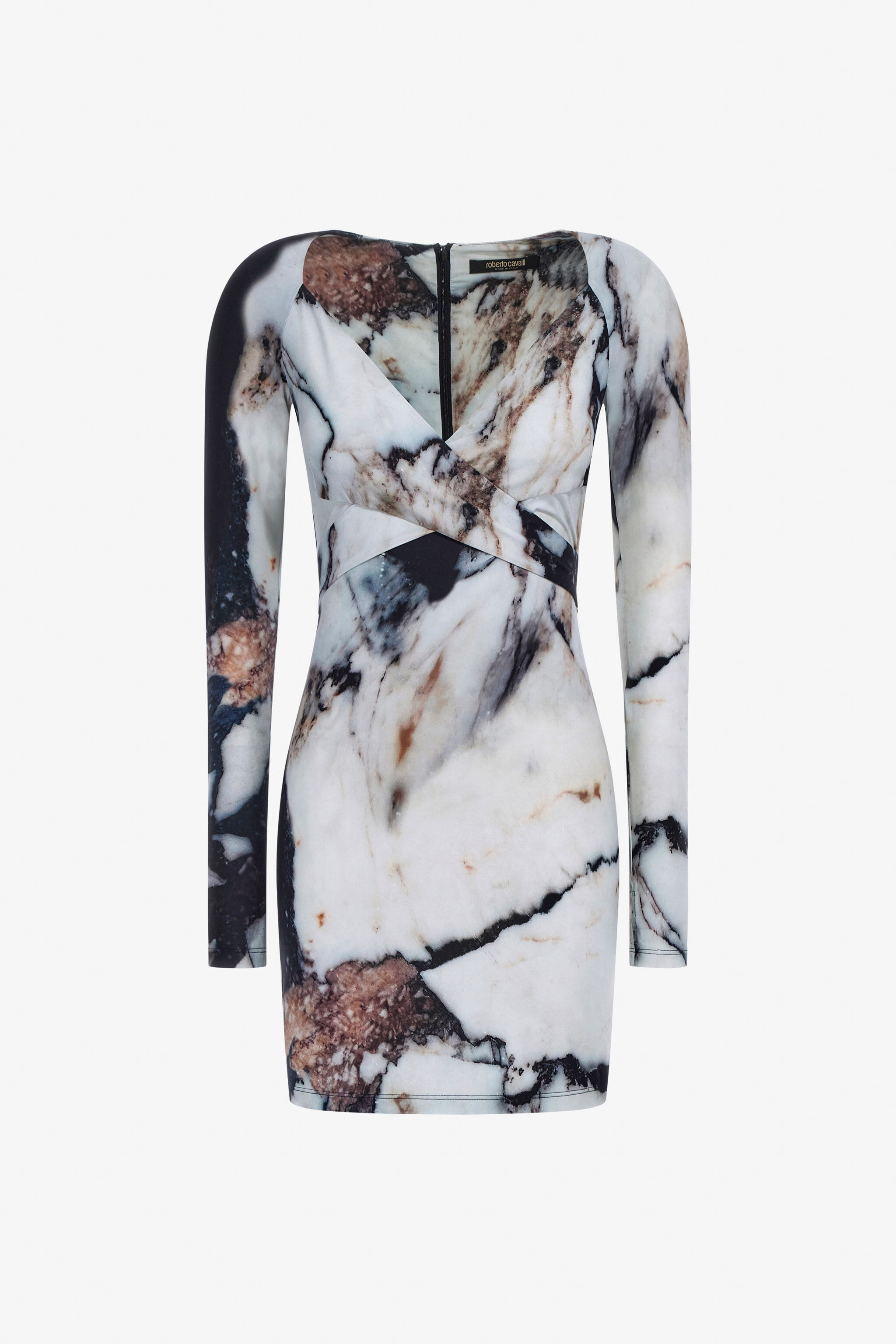 RC Marble Print Dress Schwarz/Weiß TWT135-LNN18