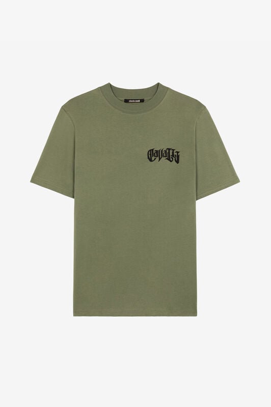 RC Crystal-Embellished Logo-Print T-Shirt RC Crystal-Embellished Logo-Print T-Shirt Green QRT61A-JD060
