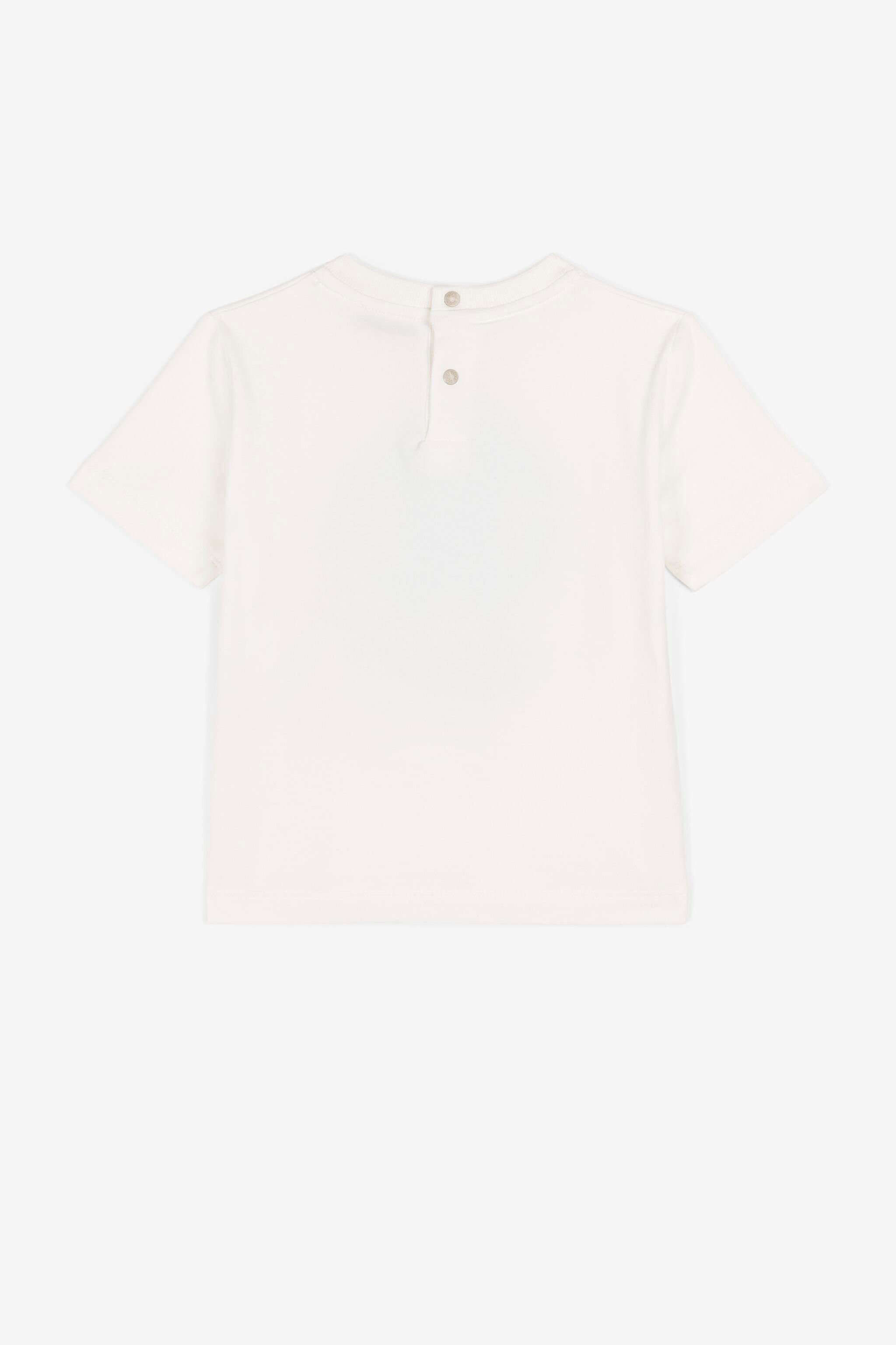 JU Embroidered-monogram cotton T-shirt Milky white QJT661-JV025