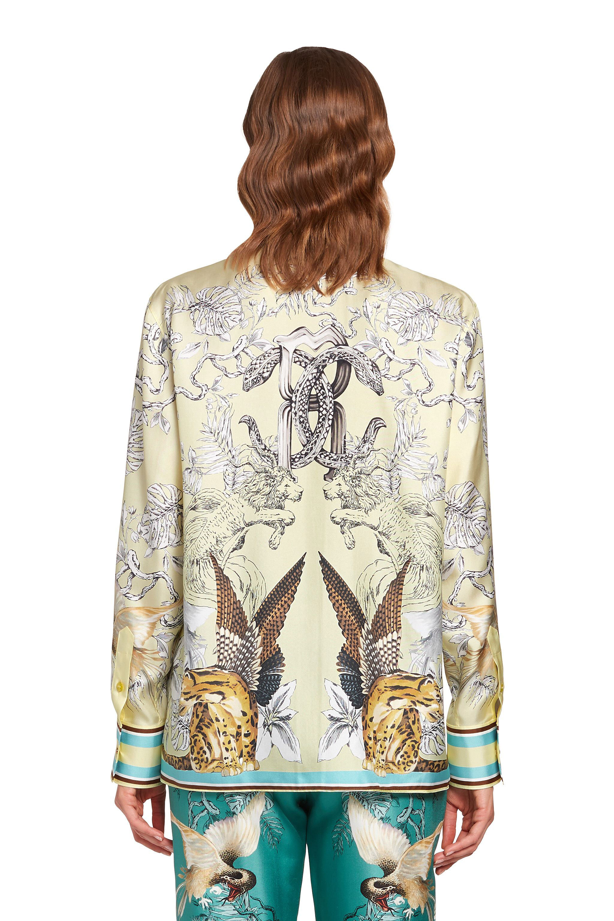 RC Camicia in seta con stampa Hybrid Animals BUTTERMILK KQT704-2NU28