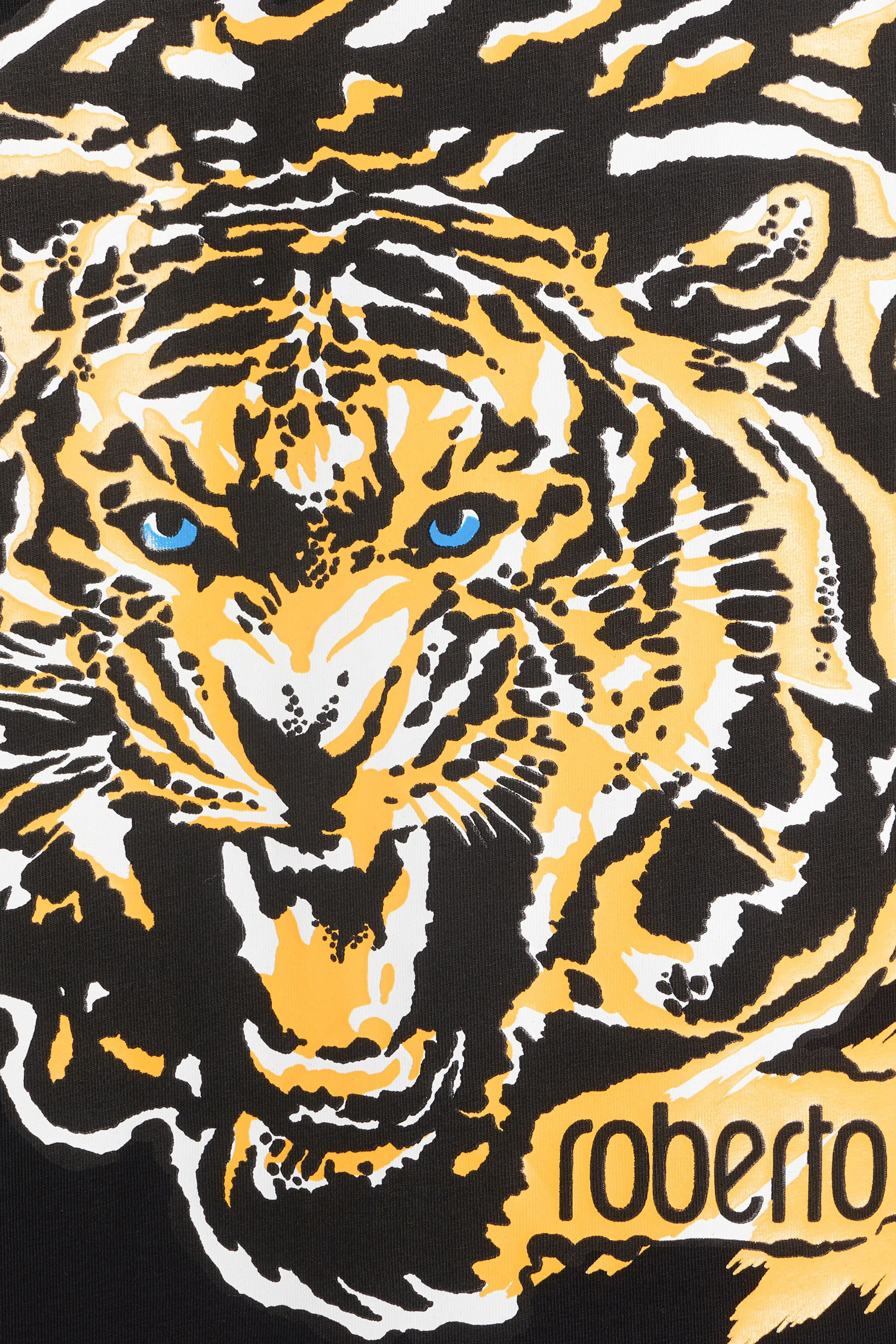 JU Lion head print T-shirt BLACK JJT695-JV025