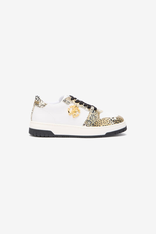 RC Leopard Print Sneaker with Monogram RC RC Leopard Print Sneaker with Monogram RC WHITE/JAGUAR QOS01L-PZO17