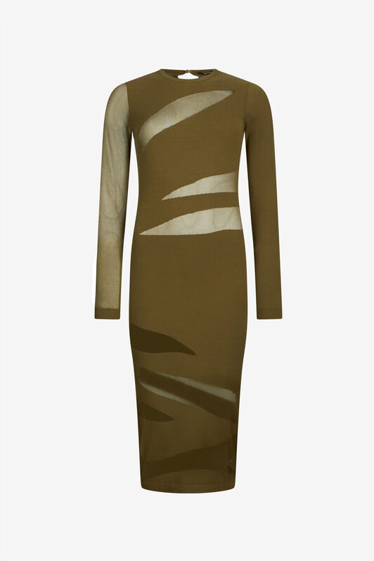 JC Midi Dress With Sheer Cut-Out Detail VERDE 185 VFT259-VF406
