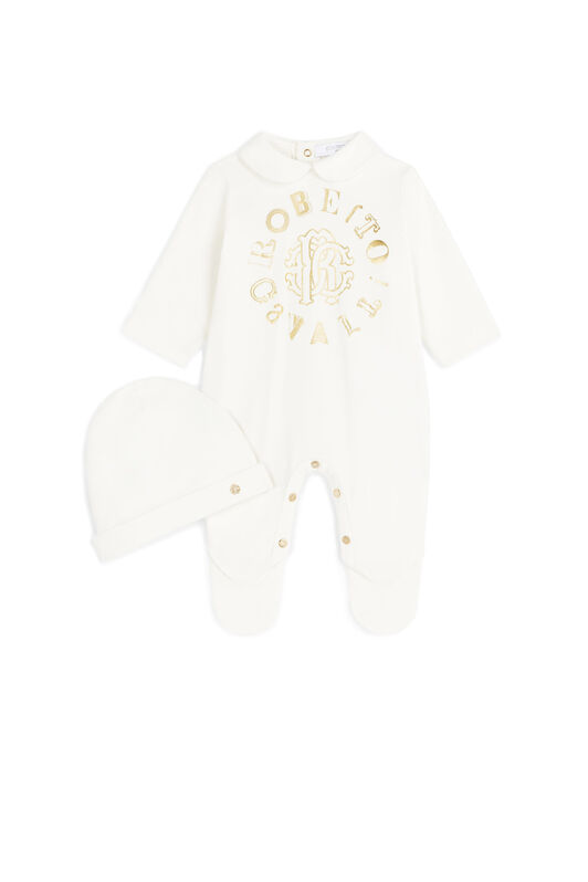 JU Cavalli Mania RC Monogram-Print Romper Set JU Cavalli Mania RC Monogram-Print Romper Set MILKY WHITE/GOLD MJT80B-JV025