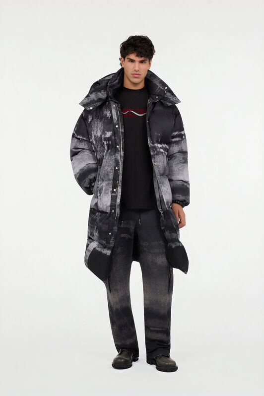 RC Grey Mélange Washed-Effect Down Jacket RC Grey Mélange Washed-Effect Down Jacket GREY MELANGE VNT815-9TP69