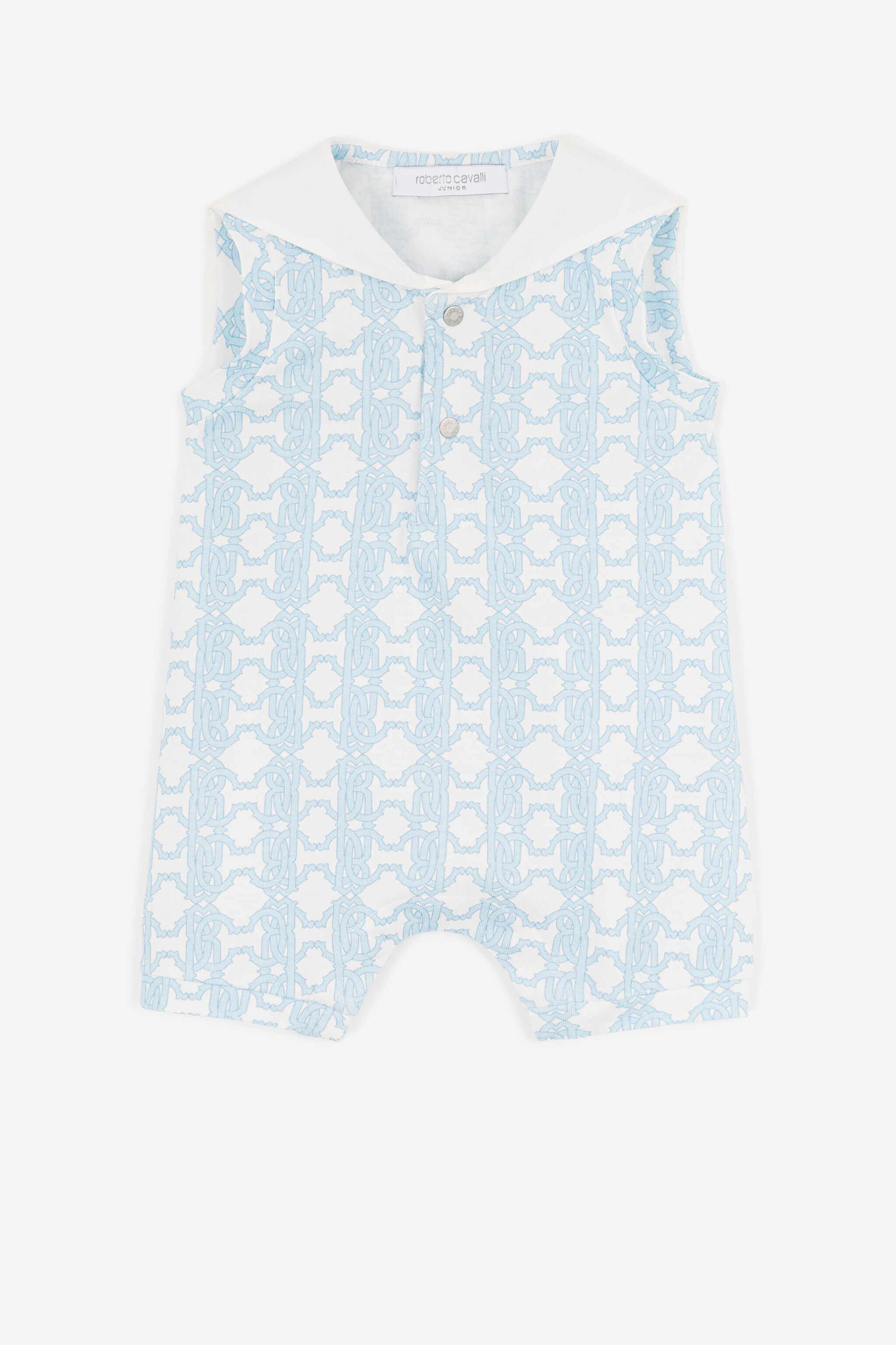 JU Monogram sleeveless romper Light blue QJT898-JVF66