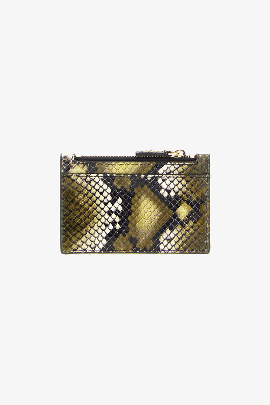 RC Logo-print leather clutch Dark green TKA005-PZ02S