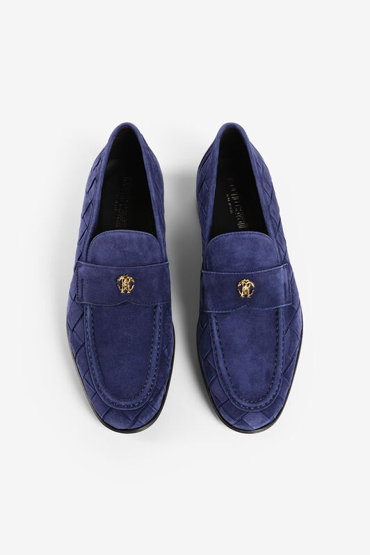 RC Logo-plaque suede loafers BLU QRS006-PC001