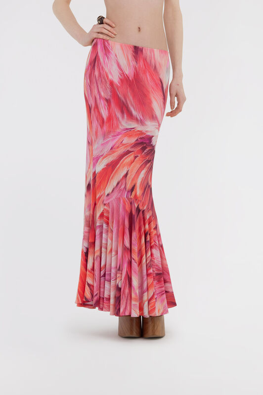 RC Plumage print skirt Fuchsia SWT306-LNL71