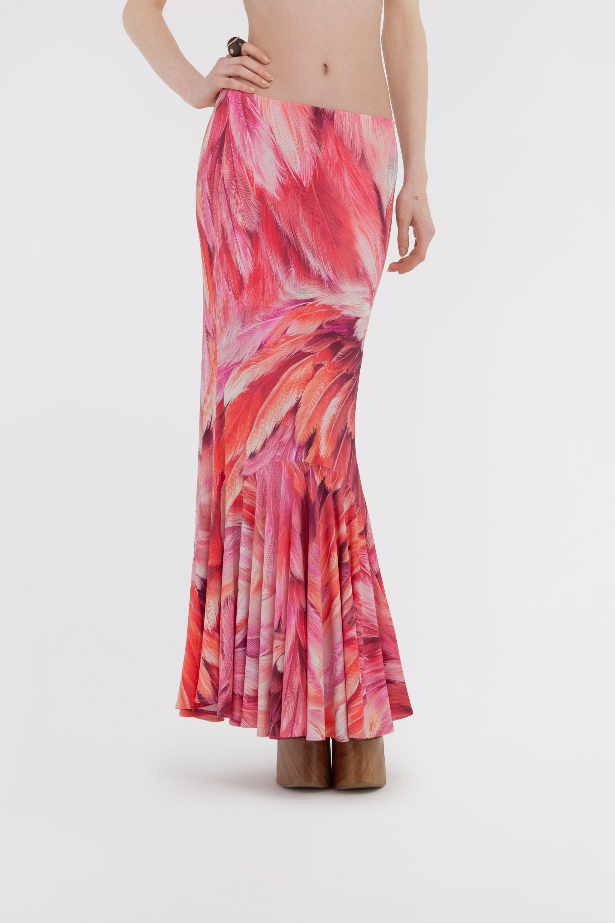 RC Plumage print skirt Fuchsia SWT306-LNL71