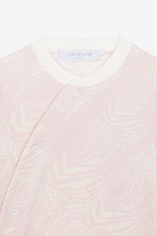 JU Animalier Patchwork-Print Babygrow Set Pink OJT80A-JMC76