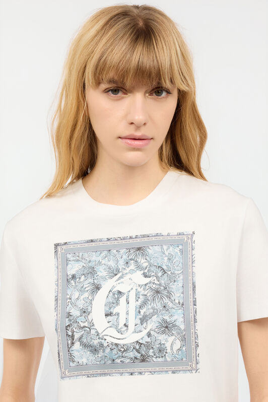 JC T-Shirt With Graphic And JC Monogram White UFT113-UF167
