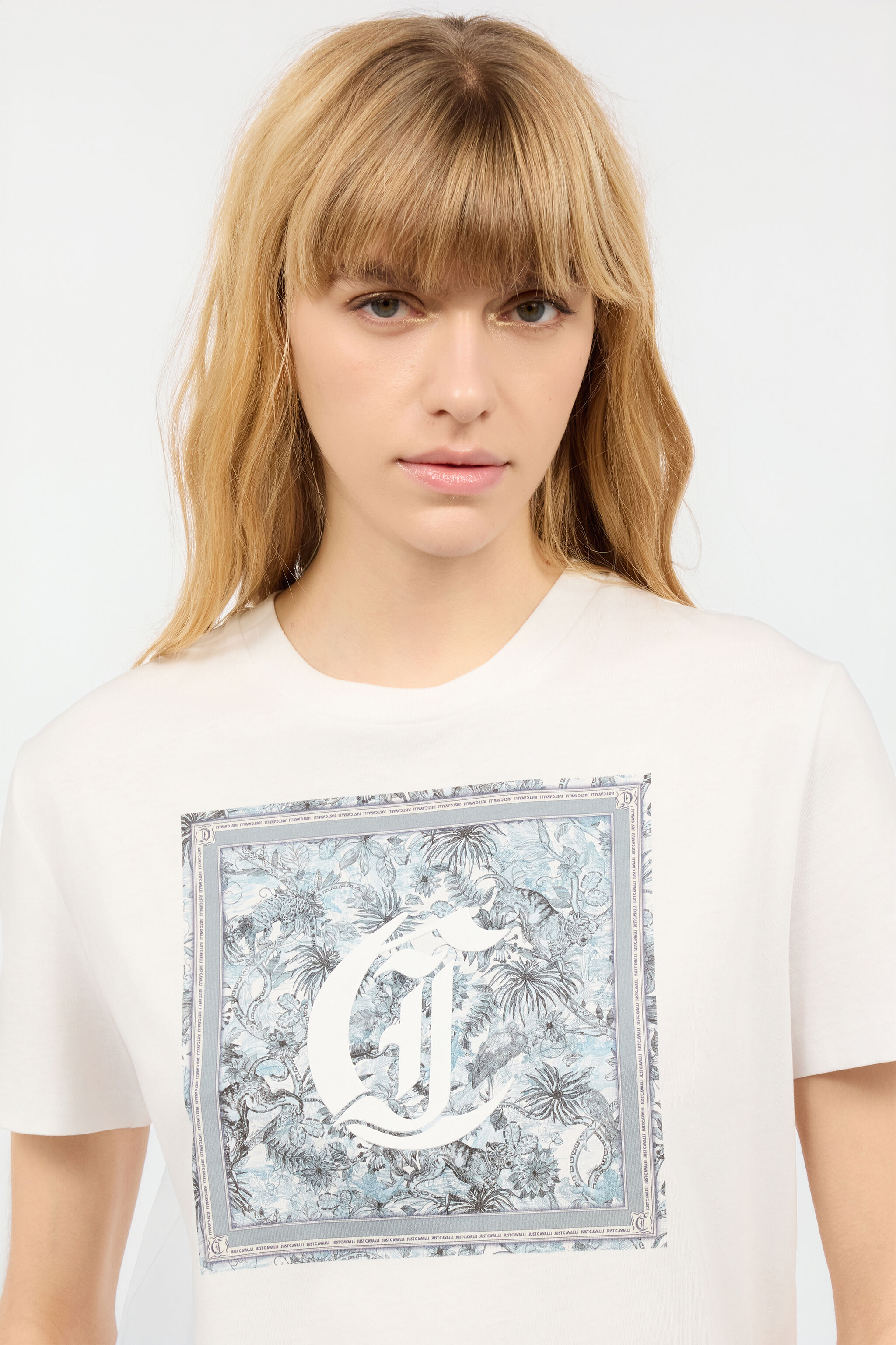 JC T-Shirt With Graphic And JC Monogram White UFT113-UF167