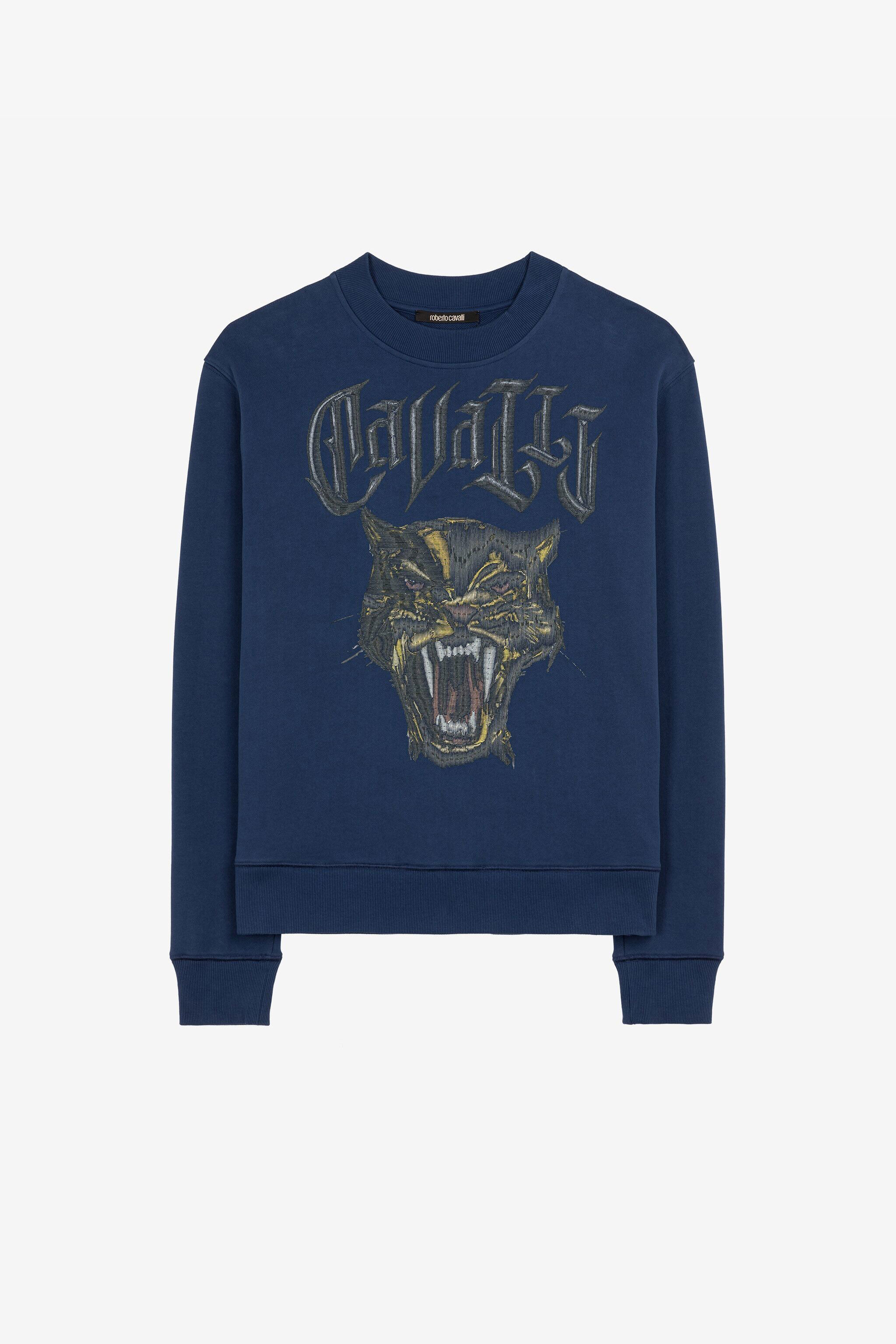 RC Panther-print cotton sweatshirt Dark blue QRT68A-CF050