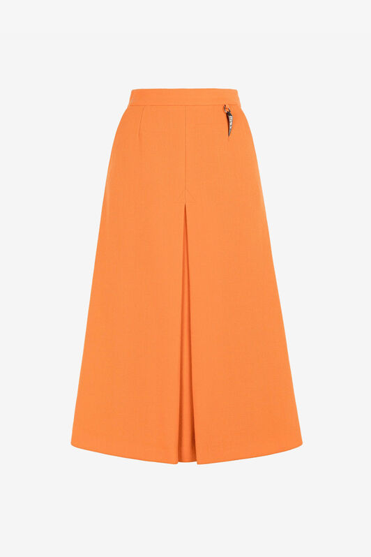 RC Flared wool skirt with fang pendant Orange RKT307-WR013