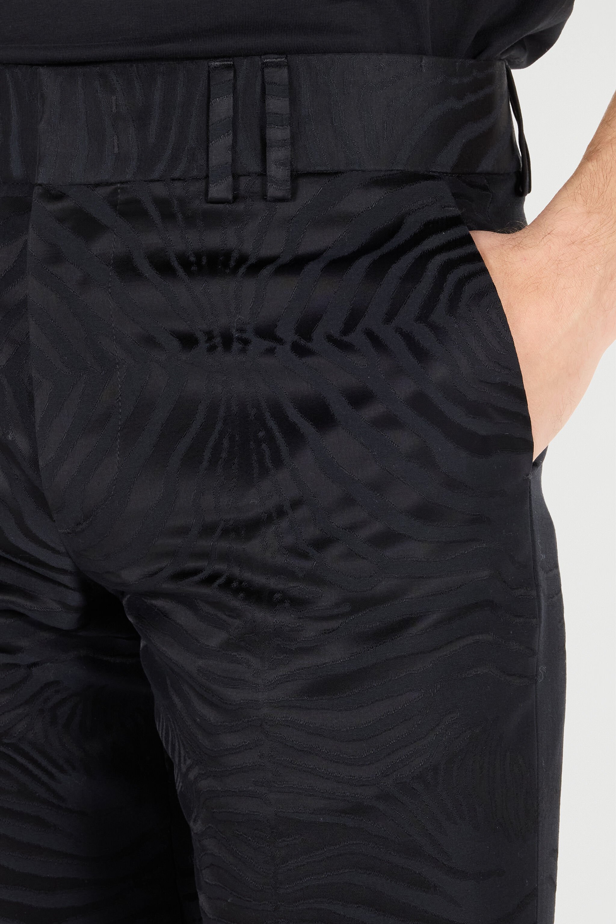 RC Flared Pants With Tiger Skin Pattern Black URT226-TJ033