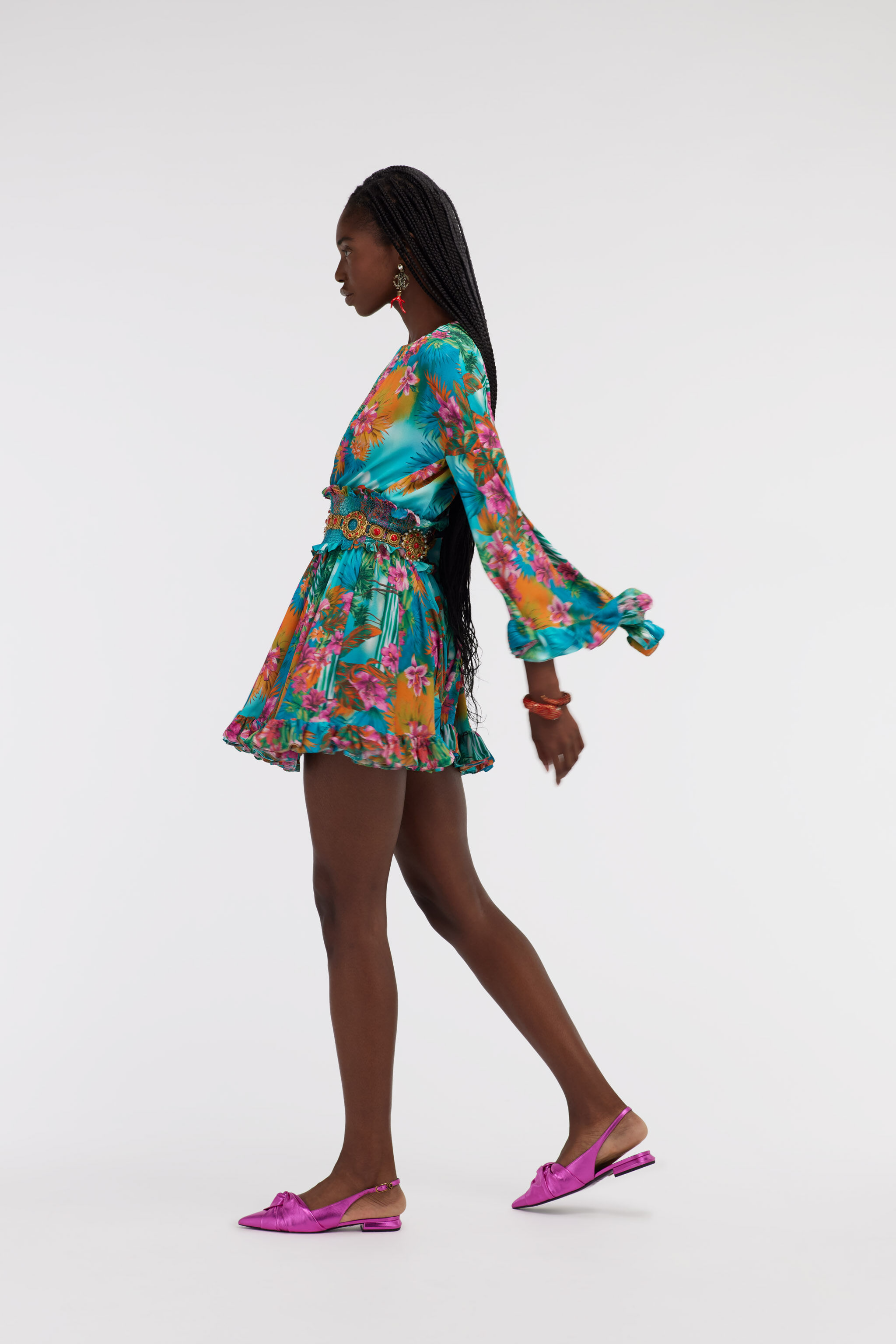 RC Mini dress Hawaii print Azul claro SKT126-7HI84