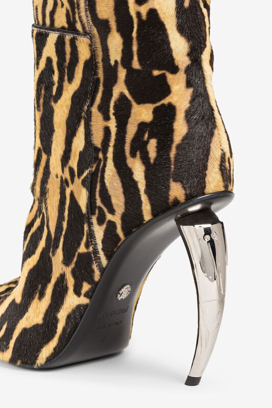 RC Ocelot-Print Calf Hair Thigh-High Boots Light Brown PWS002-ZV007