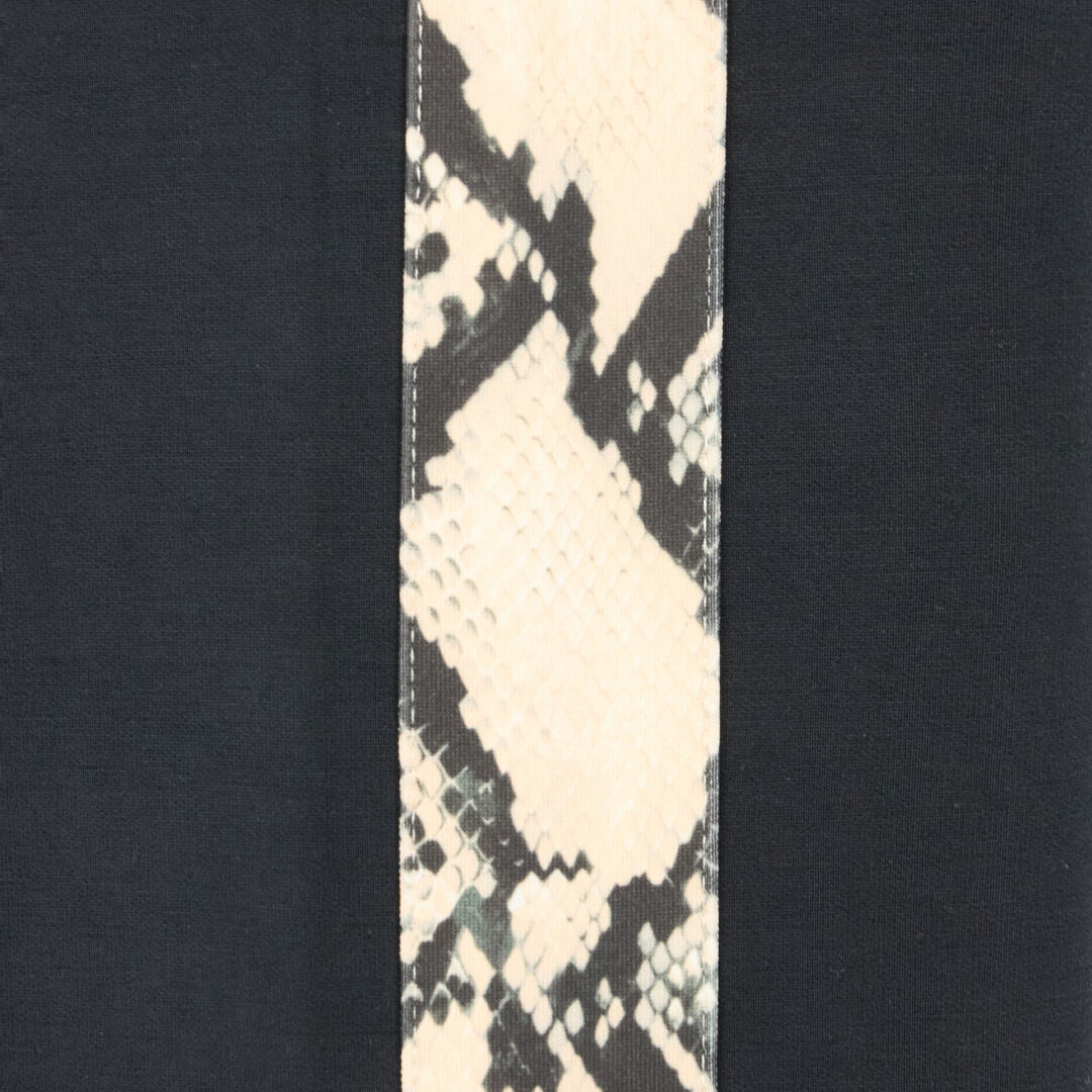 RC Pantalón Con Tiras De Serpiente Negro OOT20A-CF054