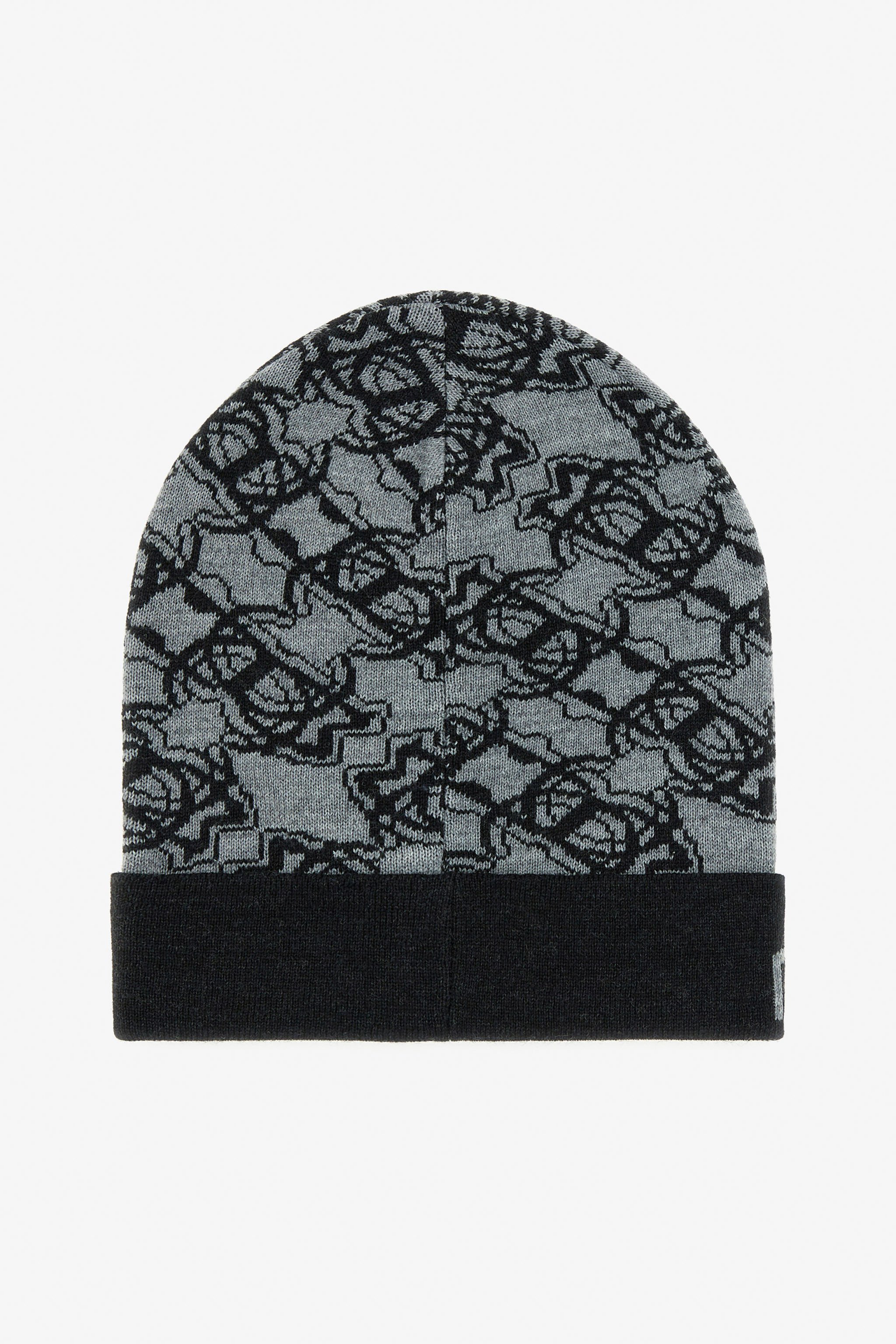 RC Wool Blend Beanie with RC Monogram and Logo Black TALR13-IR030