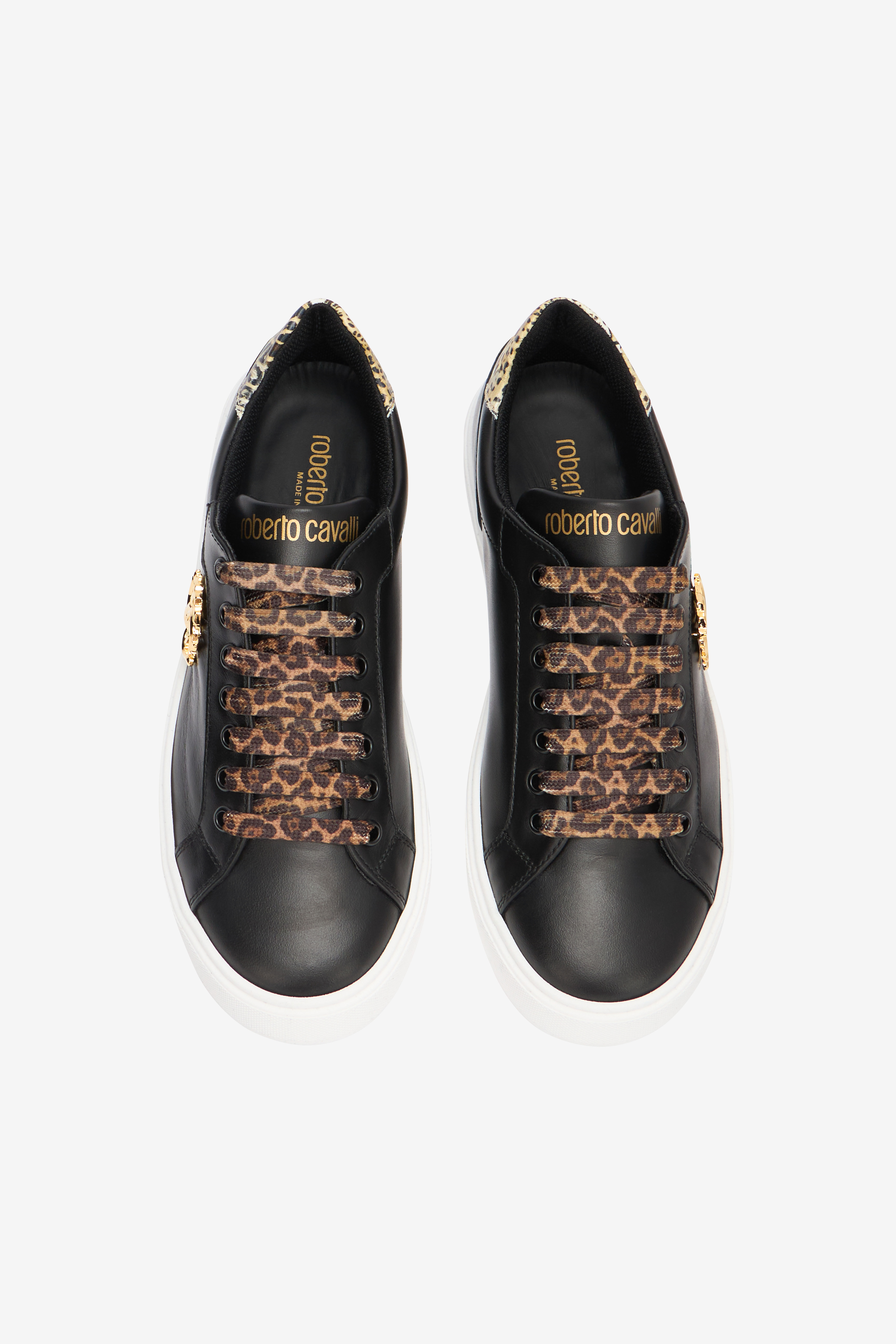 RC Zapatilla Negra De Piel Con Monogram RC BLACK QOS01J-PZO13
