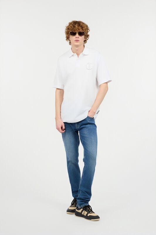 JC Polo Shirt With Embossed JC Monogram JC Polo Shirt With Embossed JC Monogram White UFT025-UF045