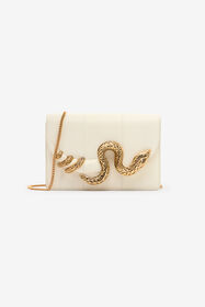 RC Bolso blanco con motivo de escamas y serpiente WHITE WWB001-PA001