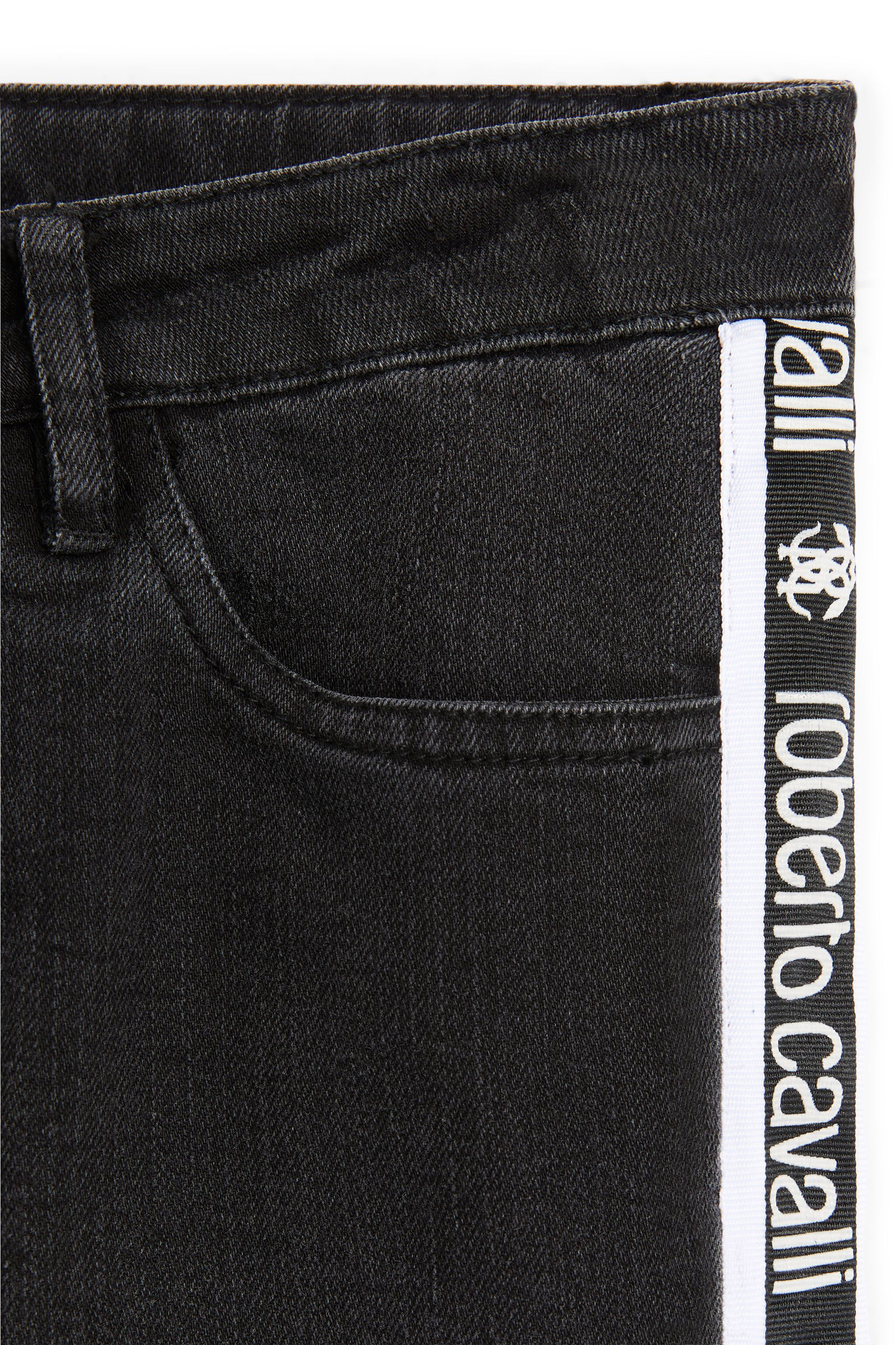 JU Jeans mit Seitenstreifen mit Logo BLACK LJJ250-DS029