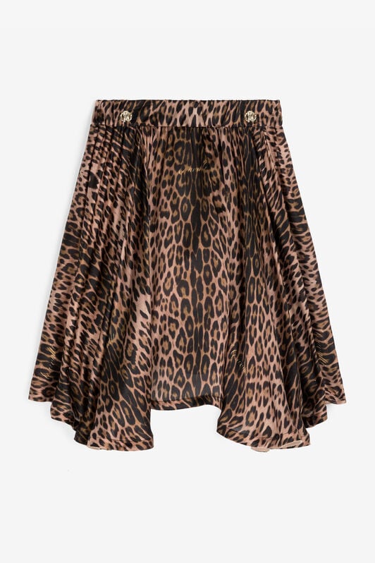 JU Jaguar-Print Silk Skirt JU Jaguar-Print Silk Skirt Light brown RJT30G-2NF65