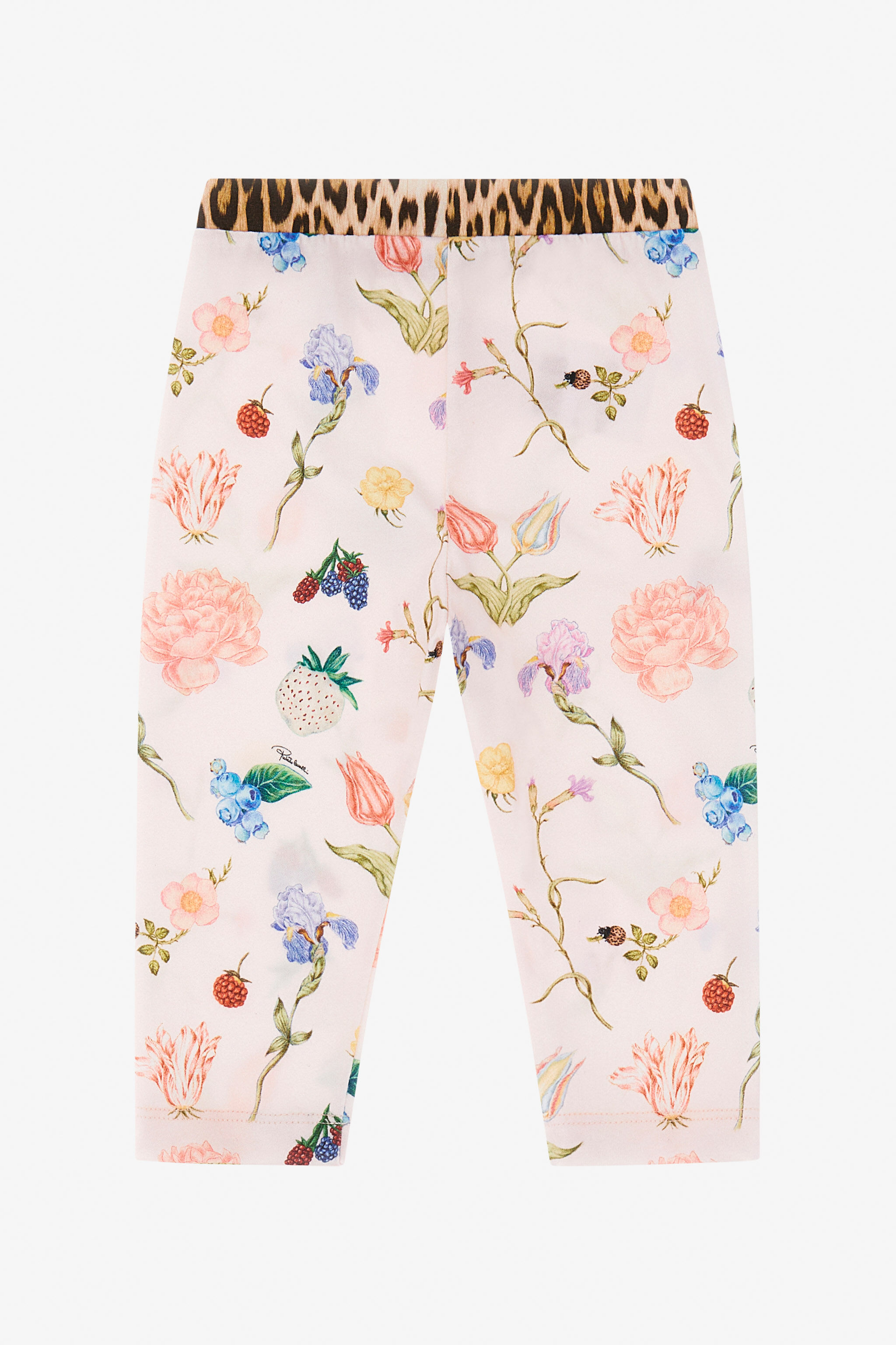 JU Jogger Con Stampa Fiori, Frutti E Jaguar Skin Rosa TJT204-JFM00