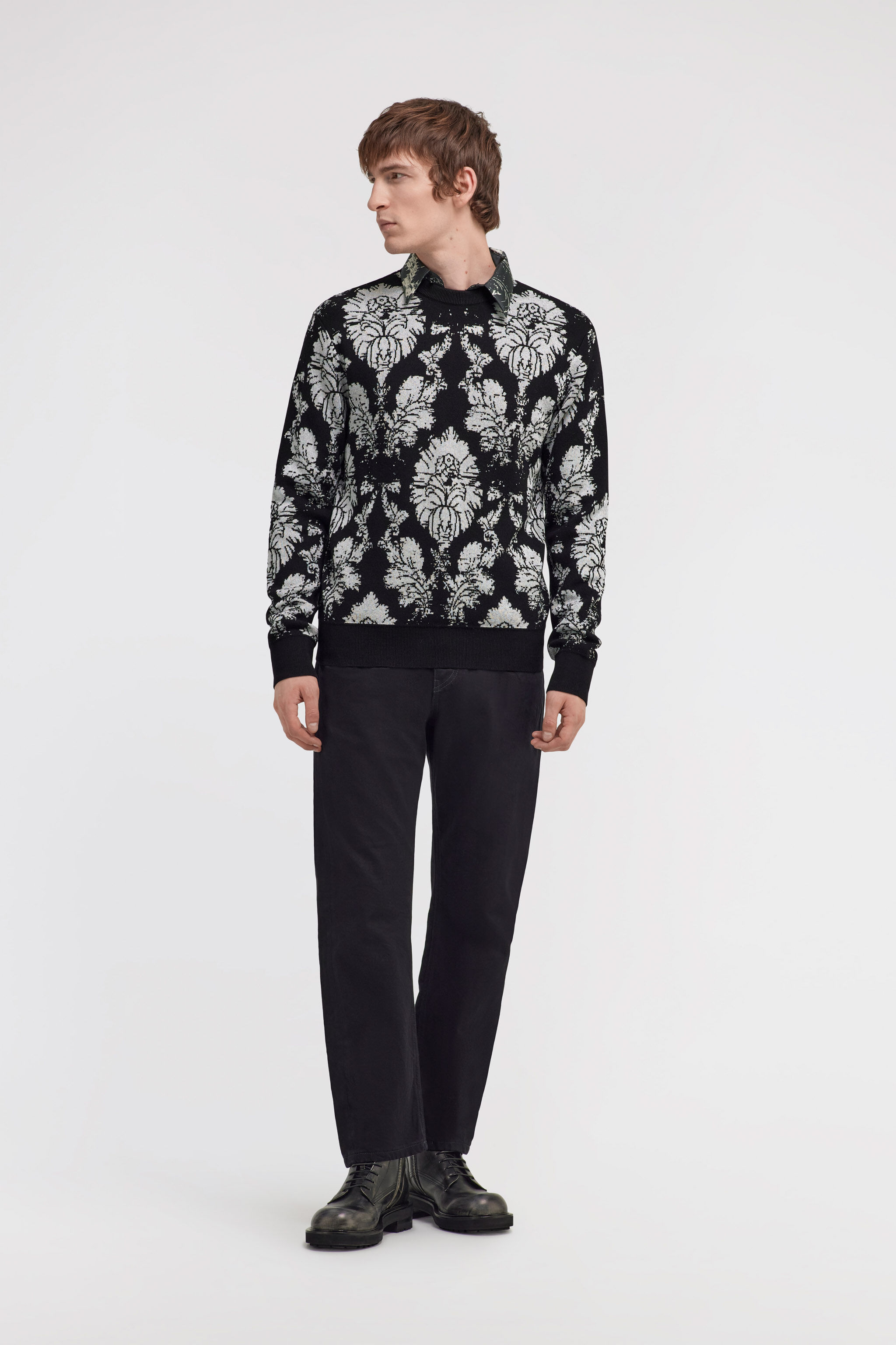 RC Jersey con estampado Broccato Negro TRM606-MA015