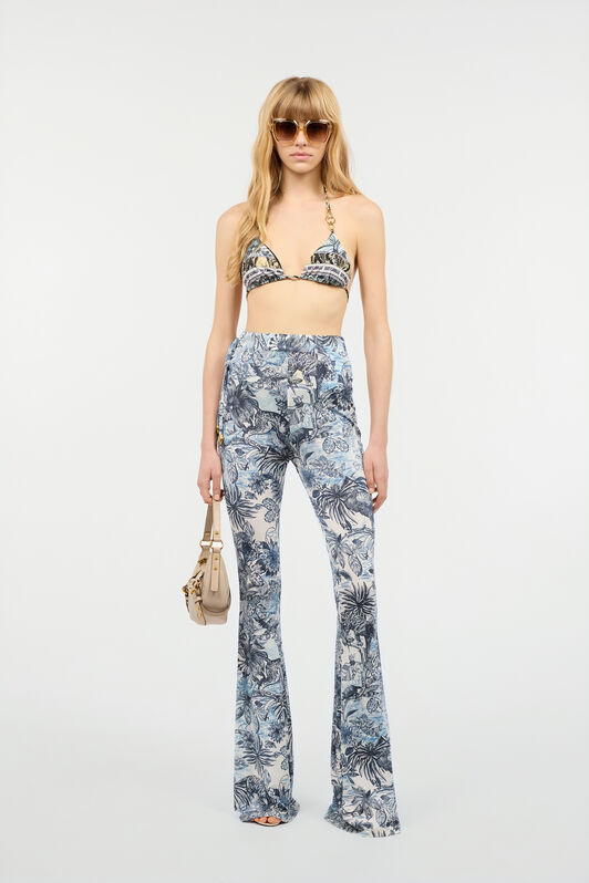 JC Pantalon Évasé Avec Imprimé Sur Toute La Surface Bleu clair UFT086-UF125