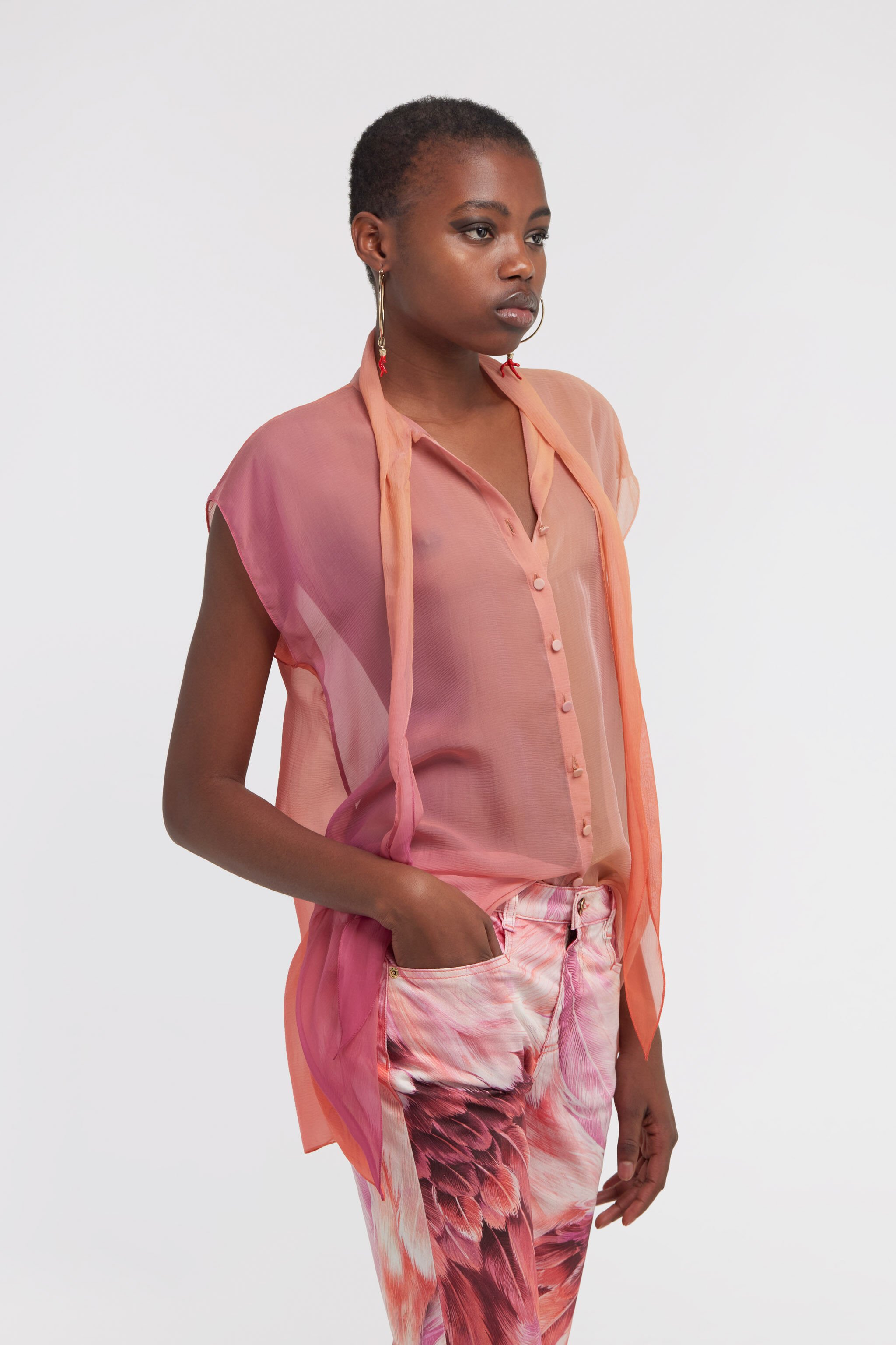 RC Camicia con fiocco Fucsia SWT703-CC009