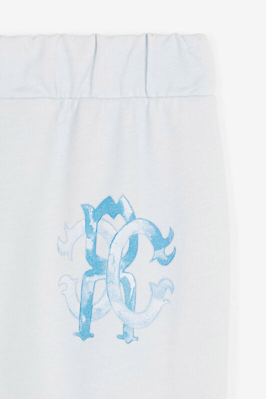 JU Logo-print cotton track pants Light blue QJT248-CF050