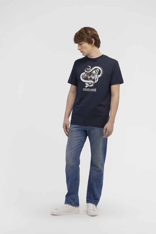 RC T-shirt with Jaguar and Snake prints Dark blue NOT60J-JD060