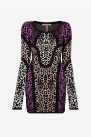 ${brand} Abito mini con stampa Murena jacquard ${colorDescription} ${masterID}