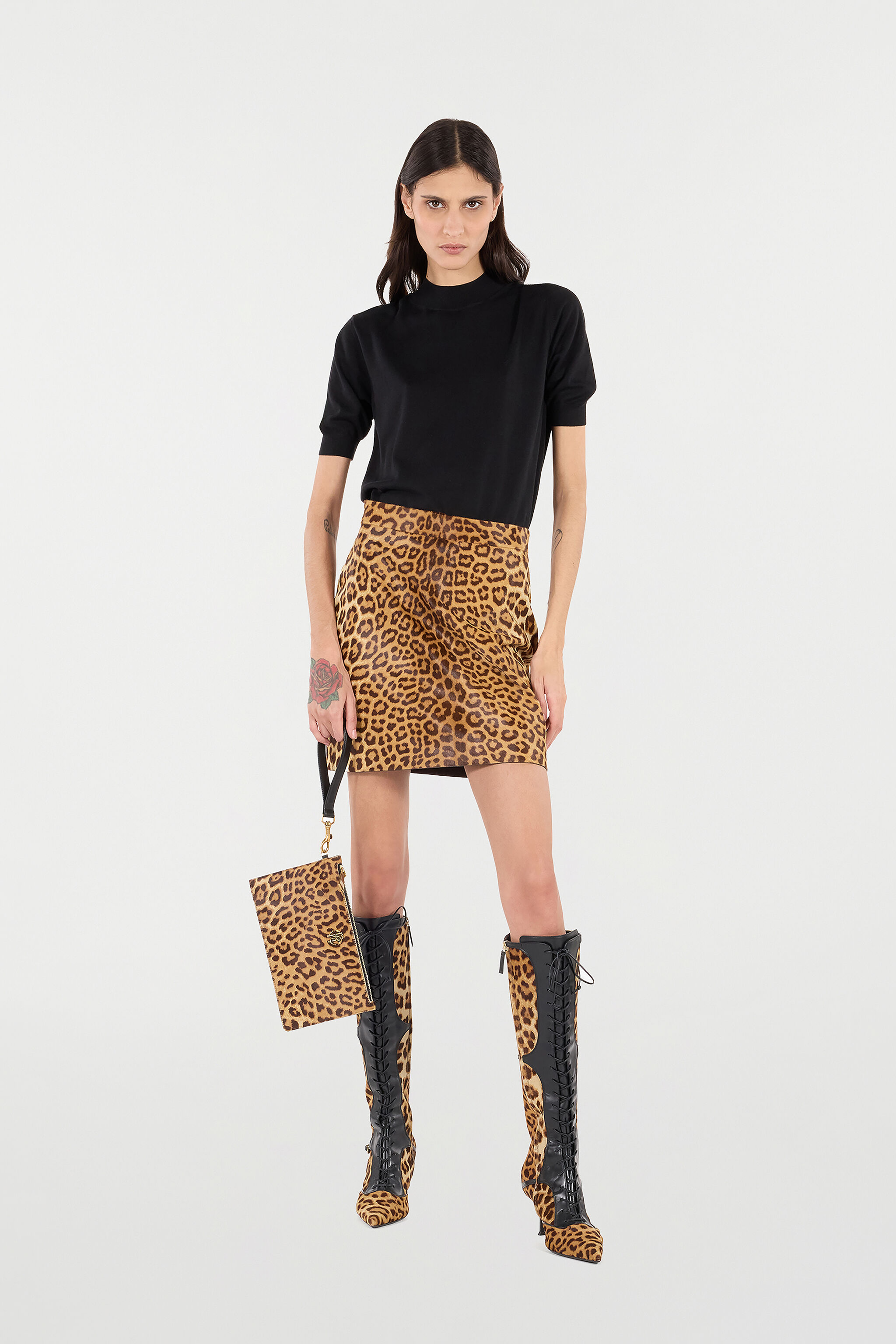 RC Knit Top In Cashmere, Silk, And Cotton Black UWM609-WH003