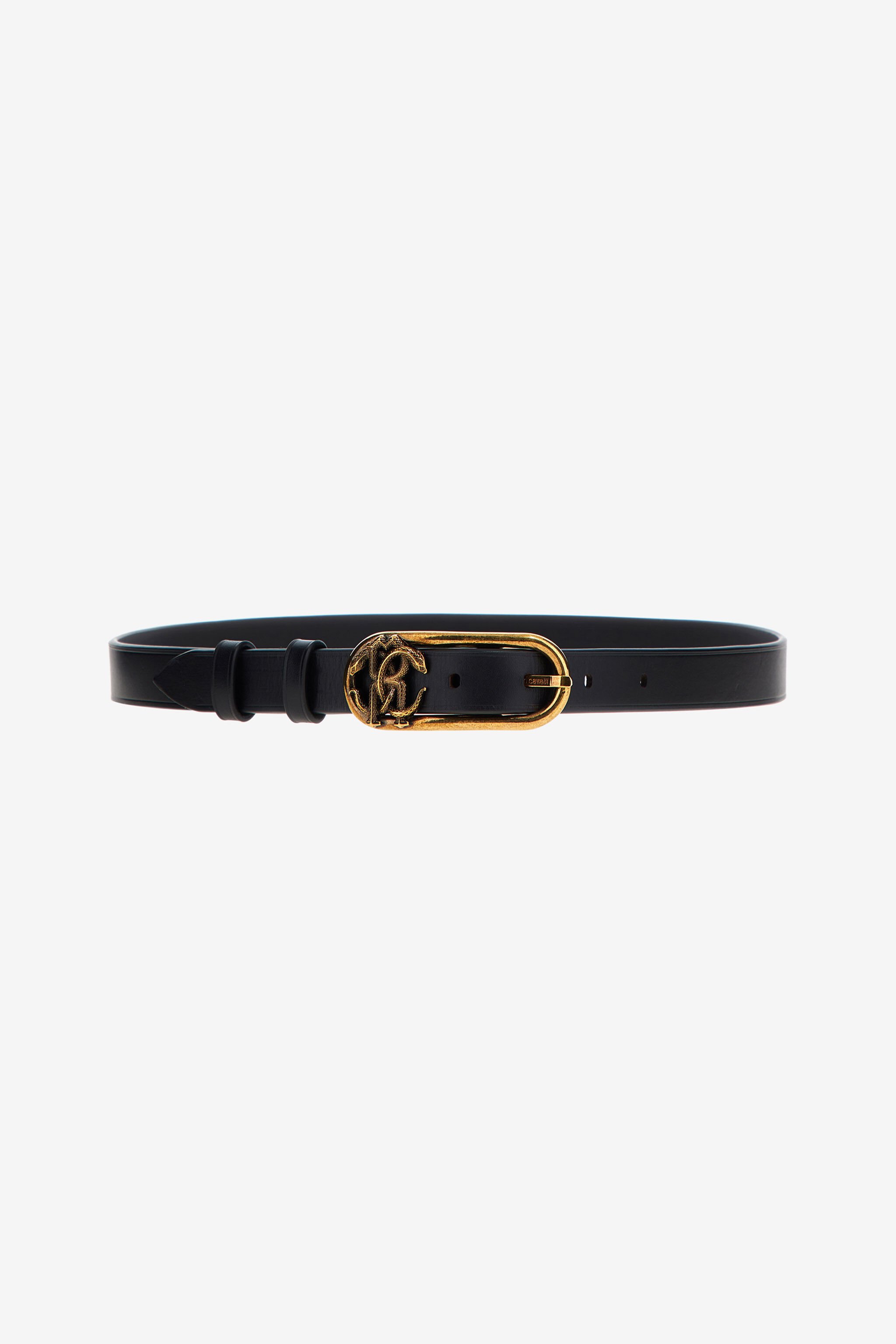RC Leather belt with Monogram Mirror Snake Black SKC002-PZ172