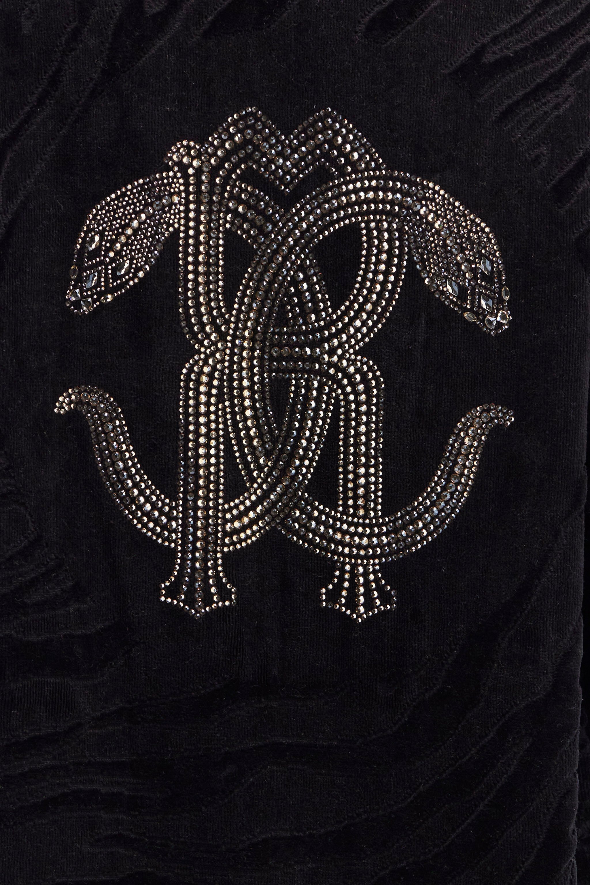 HO Crystal Snakes terry cotton bathrobe. Black RALM39-IM039