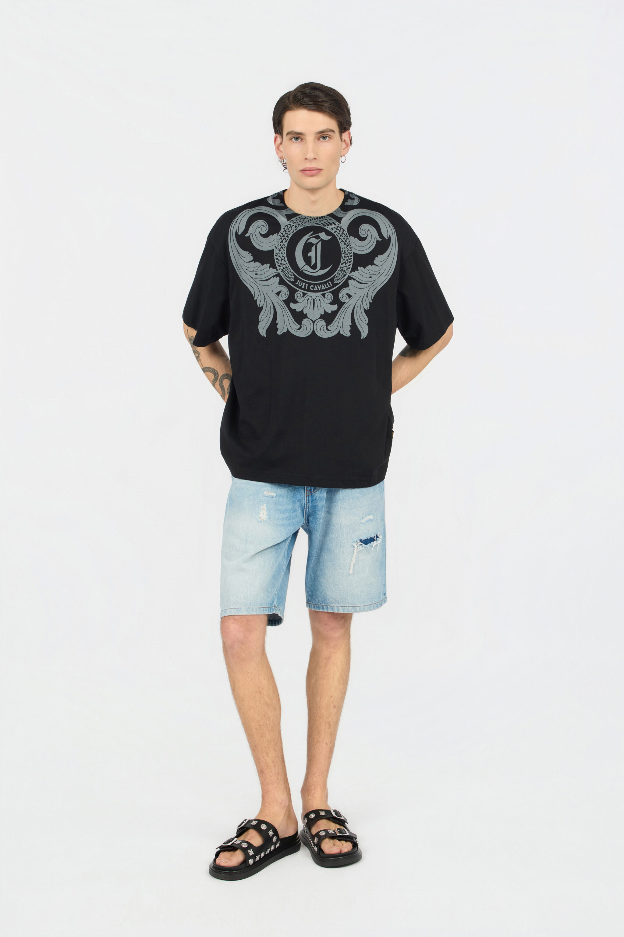 JC Black T-Shirt With Logo BLACK WFT060-WF090