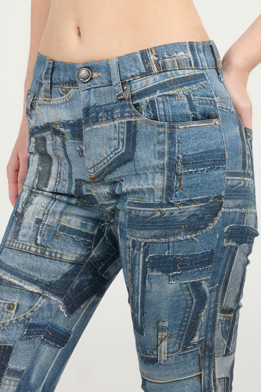 RC Jean skinny Collection capsule Patchwork Bleu UWJ252-DS001