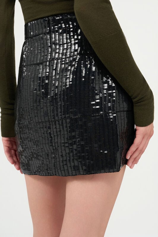 RC Sequin Mini Skirt BLACK WKR307-GG001