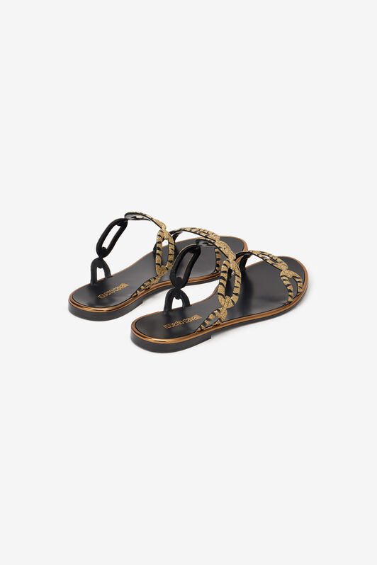RC Sandales Dorées Et Noires BLACK/GOLD WKS007-PA064