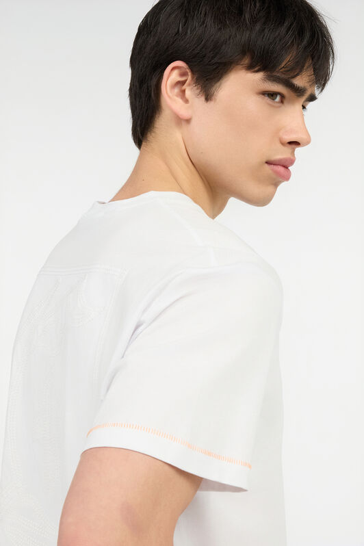 JC T-Shirt With JC Monogram And Contrasting Topstitching WHITE UFT037-UF057