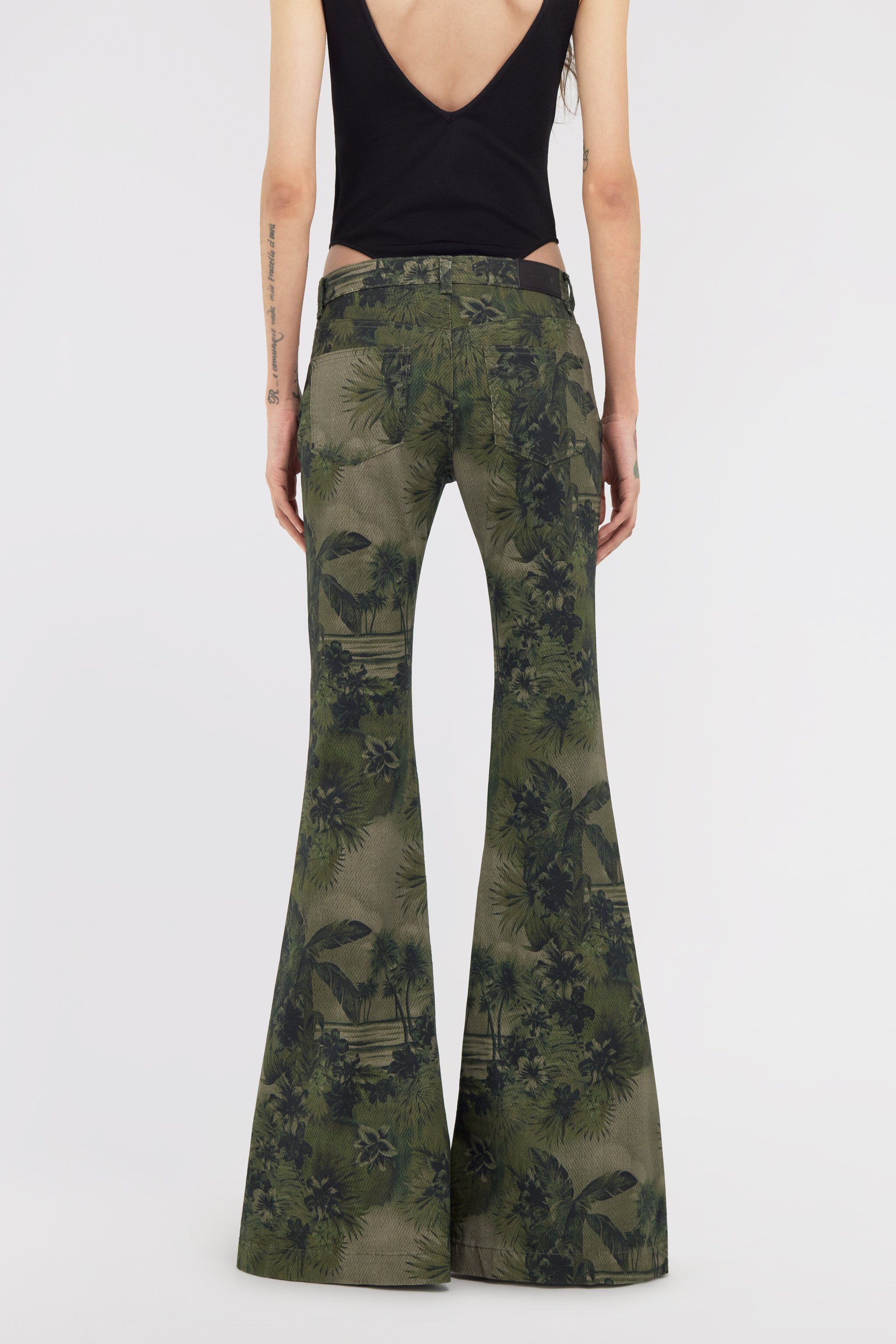 RC Hawaii Green printed Jeans Dark green SKJ205-DAI84