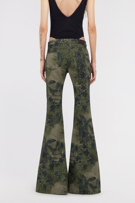 RC Hawaii Green printed Jeans RC Hawaii Green printed Jeans Dark green SKJ205-DAI84