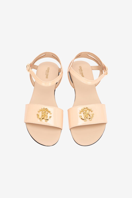 RC Nude Patent Sandal With RC Monogram RC Nude Patent Sandal With RC Monogram NUDE QOS01E-PZO19