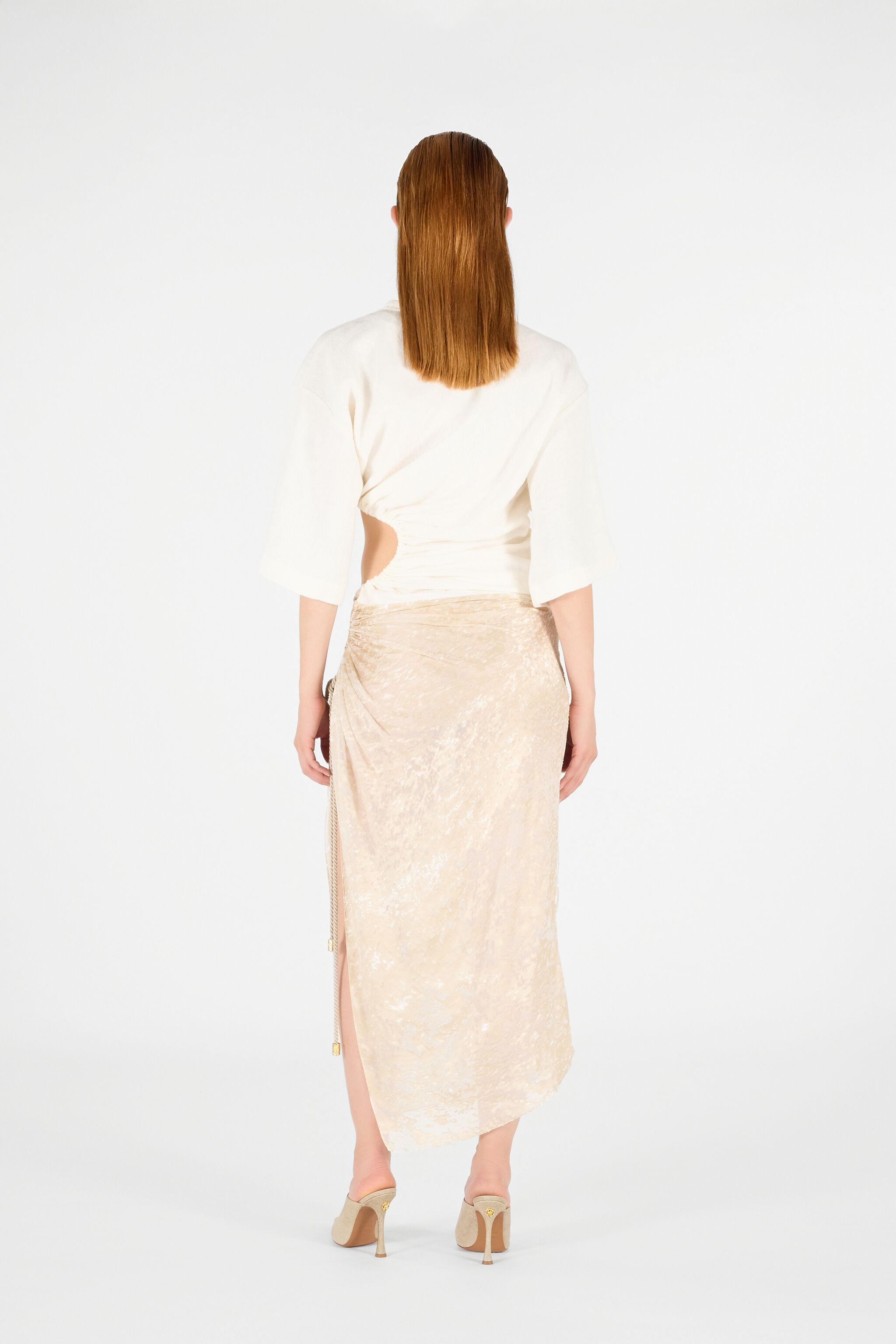 RC Wall Print Dress Ivory UWT120-LG018