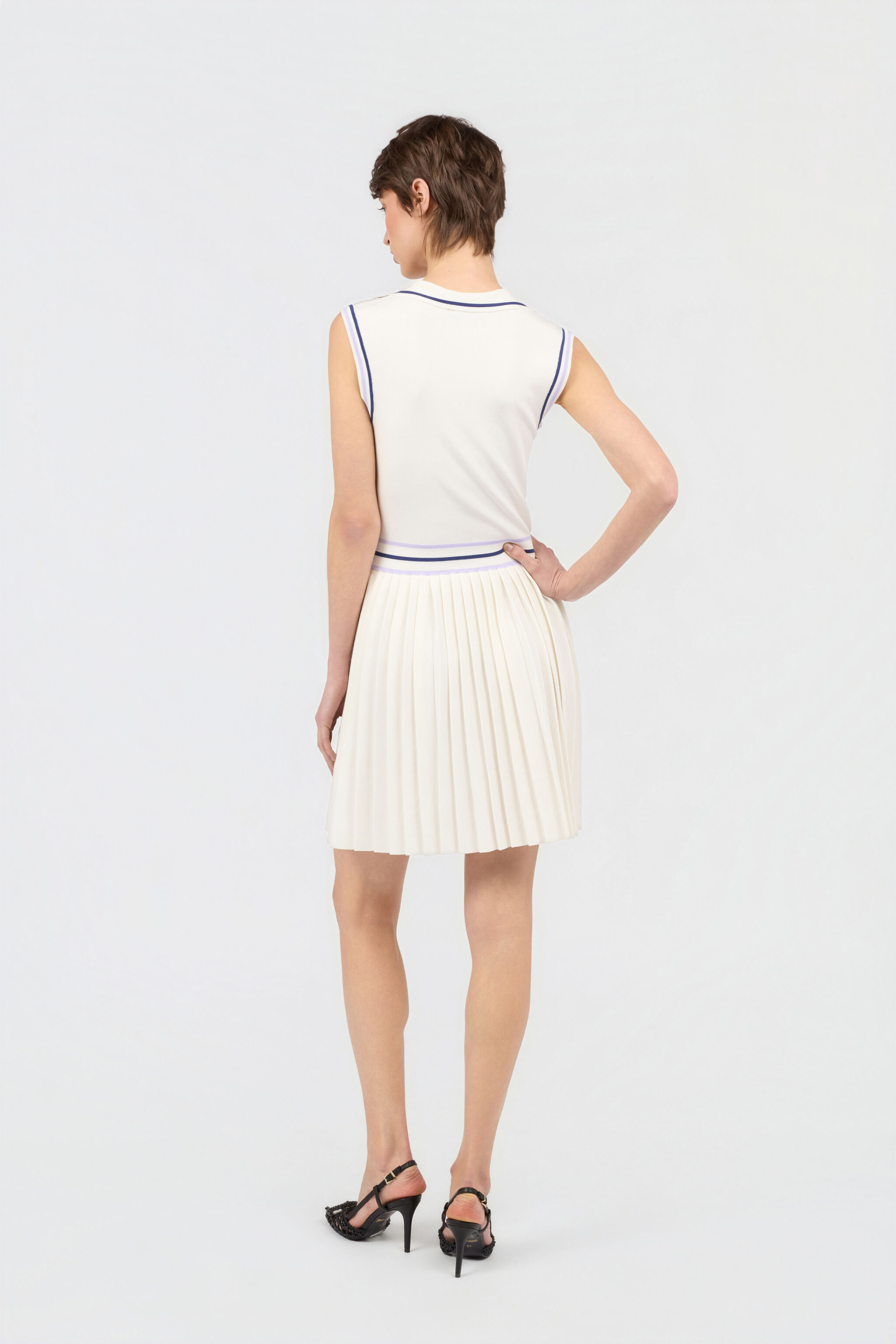 JC White Knit Sports Dress WHITE WFT290-WF688