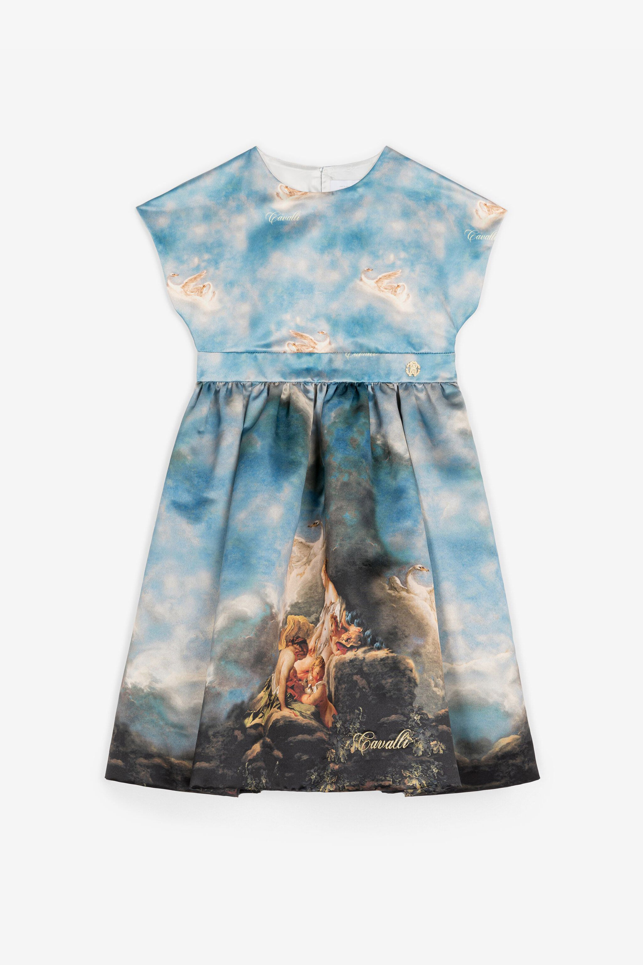 JU Wild Leda-Print Dress Light blue RJT10Y-RBI04
